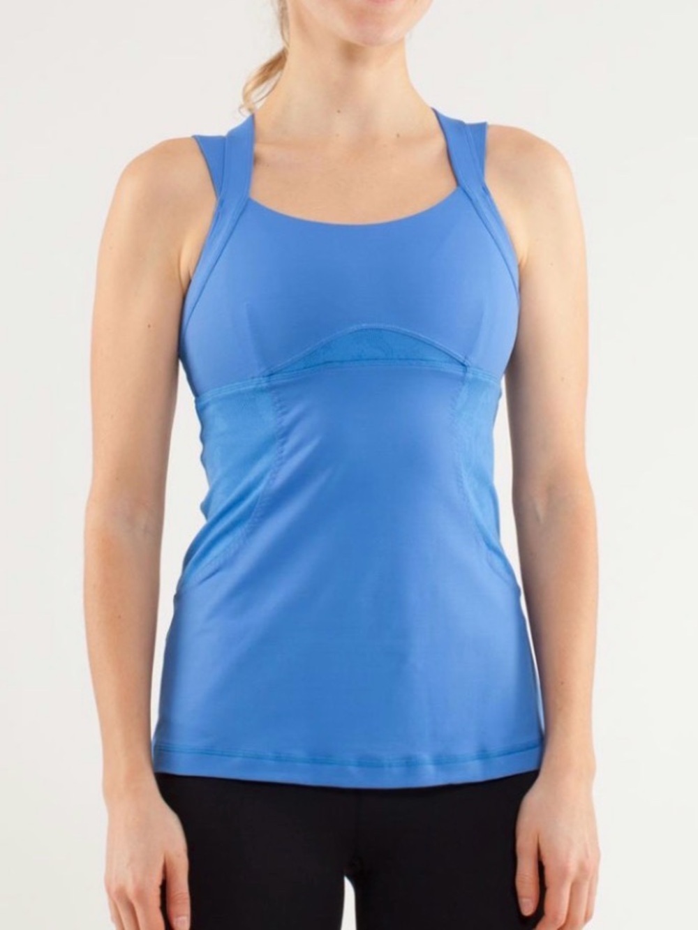Lululemon Chaturanga blue mesh-back athletic tank, 8 - Picture 2 of 10